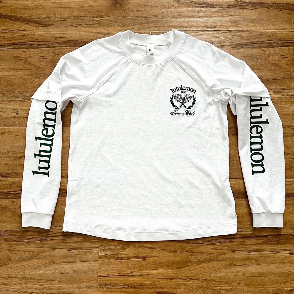 Lululemon Layered Long Sleeve T Shirt 1998 Tennis Club White Alouette W3HT9S 2